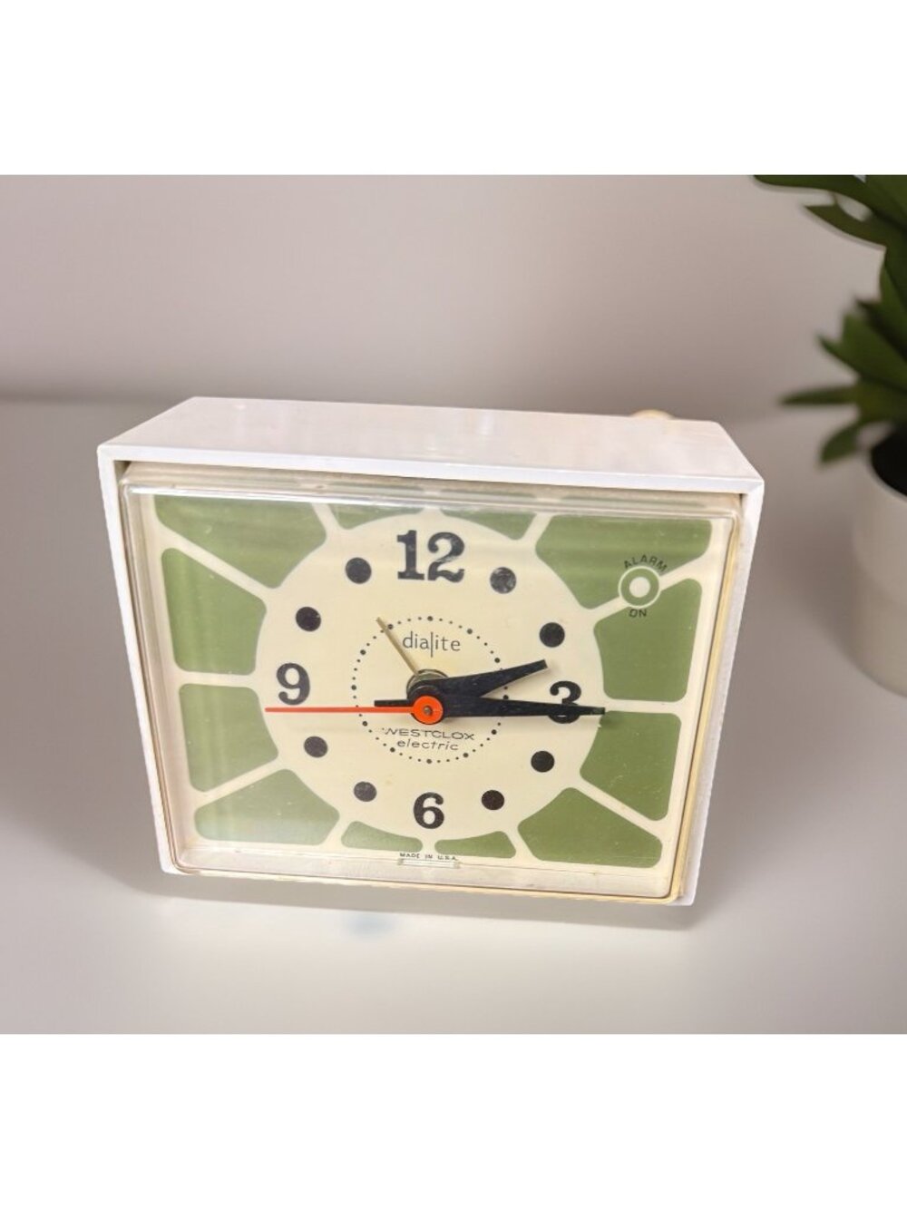RARE Vintage 60s Dialite Dunmar Westclox S12-K Retro Green MCM Alarm Clock WORKS